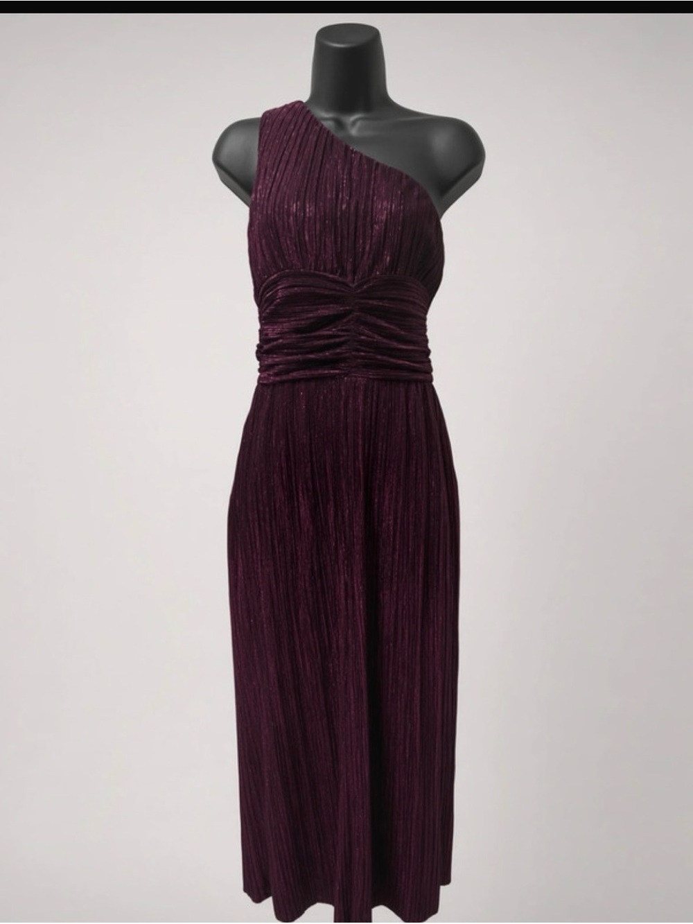 Taylor One-Shoulder Deep Plum Evening Dress